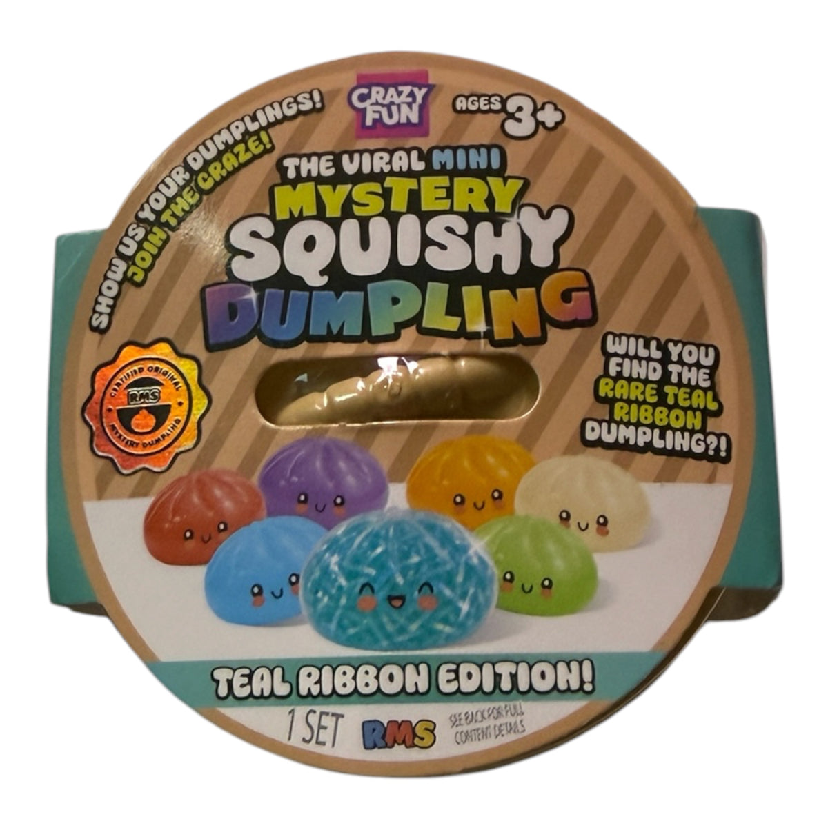 Crazy Fun RMS Mini Mystery Squishy Dumpling – Teal Ribbon Edition