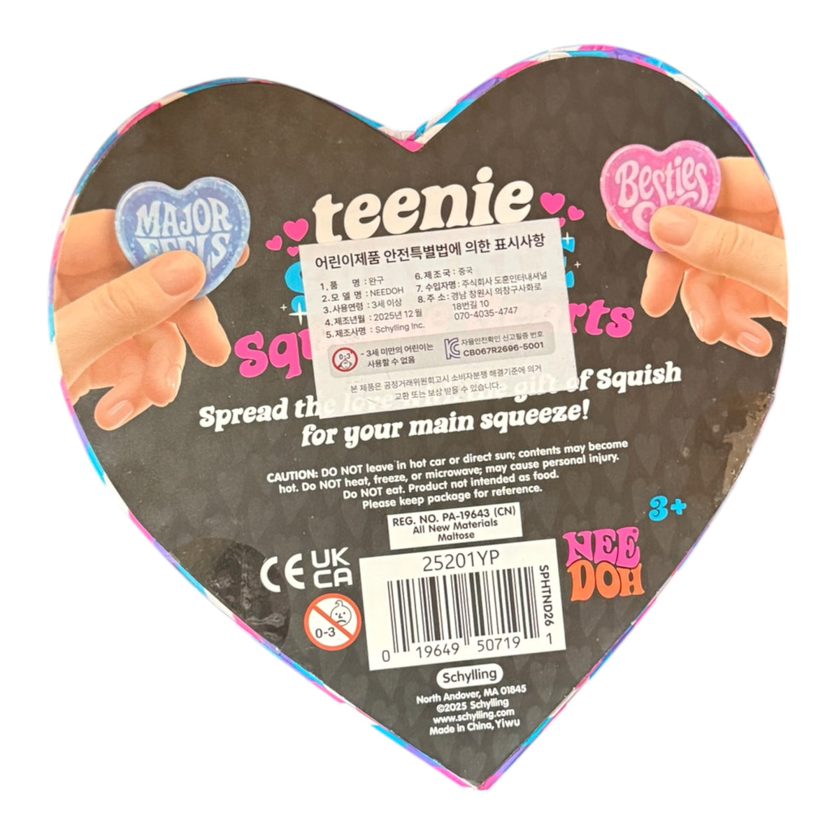 NeeDoh Teenie Sparkle Squeeze Hearts 3-Pack – Korean Import