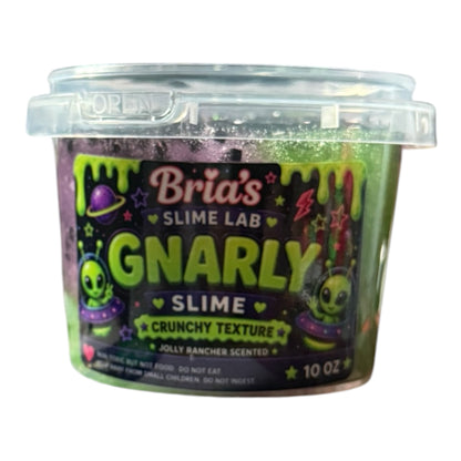 🛸 Gnarly Slime by Bria’s Slime Lab – Crunchy Bingsu Slime | Jolly Rancher Scented | 10 oz