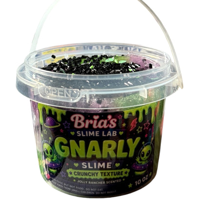 🛸 Gnarly Slime by Bria’s Slime Lab – Crunchy Bingsu Slime | Jolly Rancher Scented | 10 oz