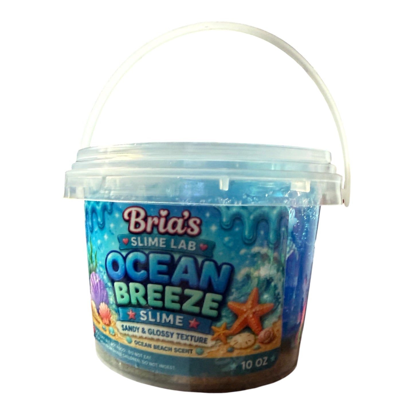 🌊 Ocean Breeze Slime by Bria’s Slime Lab | Sandy & Glossy Texture | Ocean Beach Scented | 10 oz