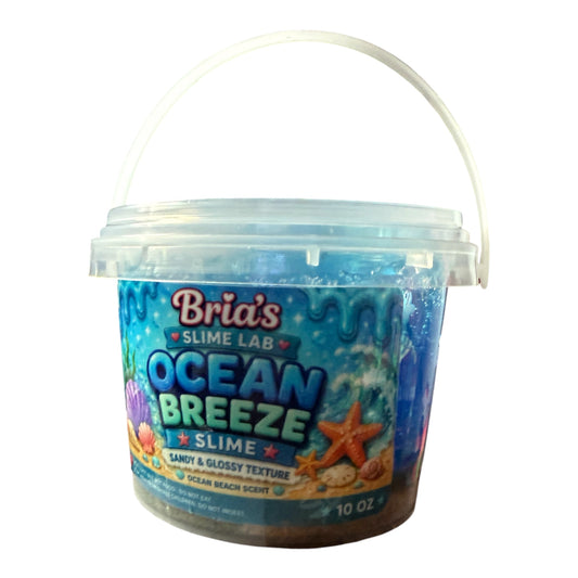 🌊 Ocean Breeze Slime by Bria’s Slime Lab | Sandy & Glossy Texture | Ocean Beach Scented | 10 oz