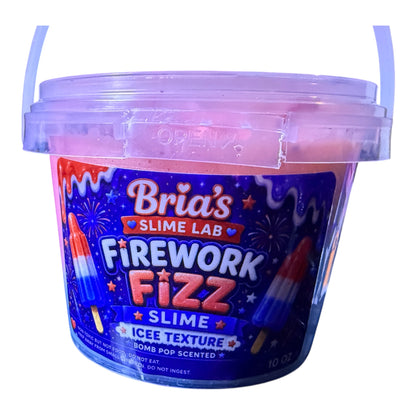 Firework Fizz Slime by Bria’s Slime Lab | Icee Texture | Bomb Pop Scented | 10 oz