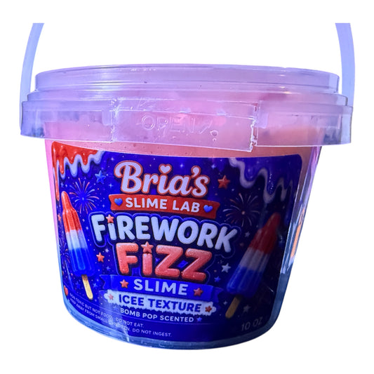 Firework Fizz Slime by Bria’s Slime Lab | Icee Texture | Bomb Pop Scented | 10 oz