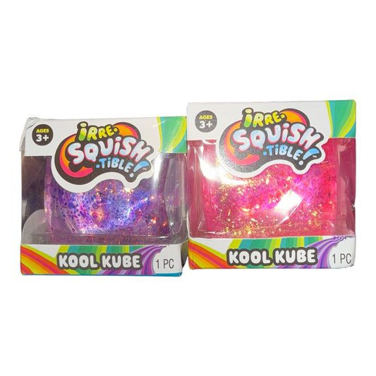 JA-RU IrreSquishTible™ Kool Kube Glitter Squishy Cube – Viral Sensory Fidget