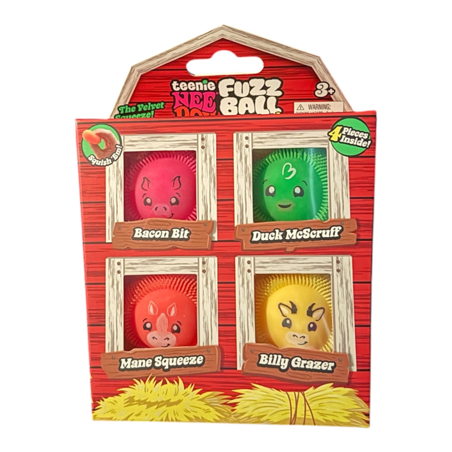 Teenie NeeDoh Fuzz Ball Barnyard 4-Pack